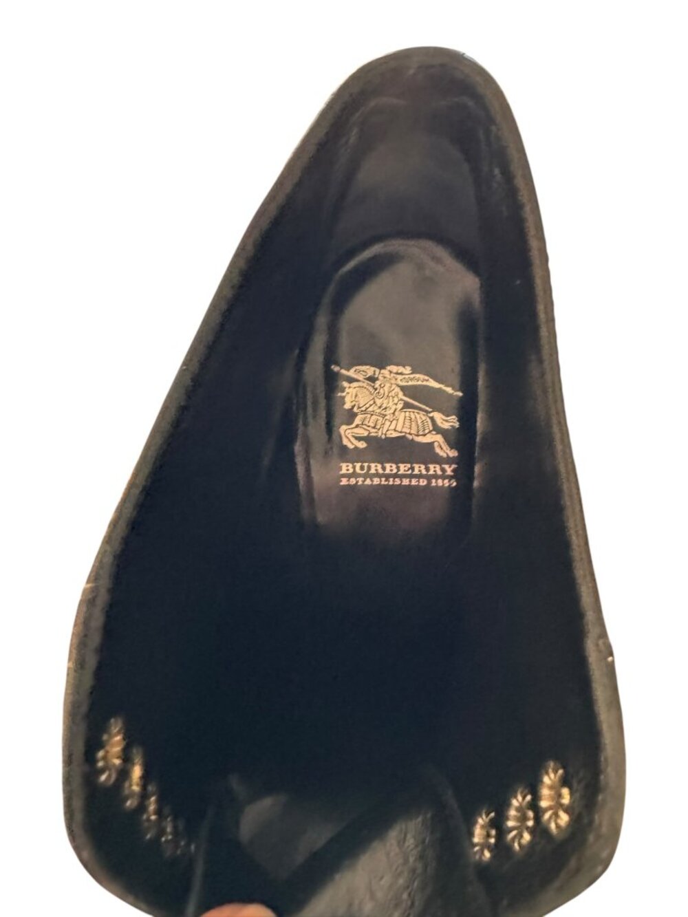 Burberry Black Patent Leather Lace Up Brogue Ankle Booties Oxford EU 37.5/US7 - Picture 6 of 13